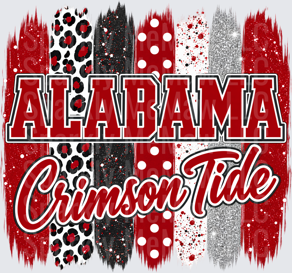Alabama Crimson Tide Brushstroke UV DTF Decal