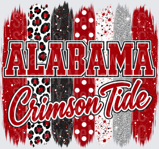 Alabama Crimson Tide Brushstroke UV DTF Decal