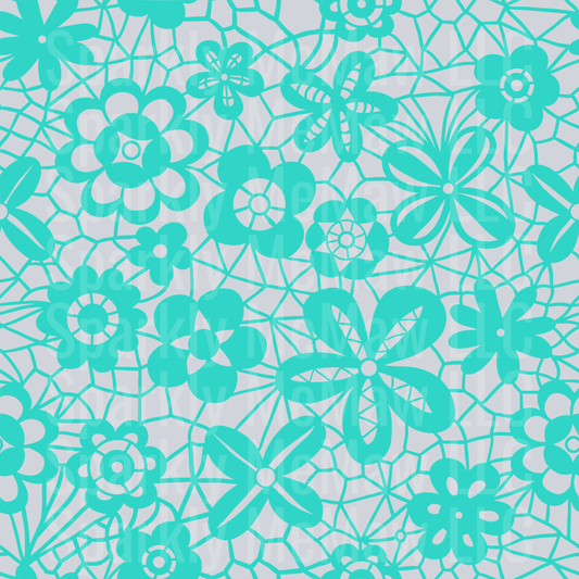 Seamless turquoise lace 10x10