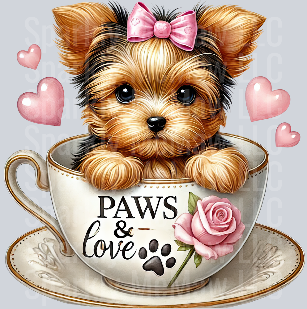 Valentines Cup Puppy 9 UV DTF Decal