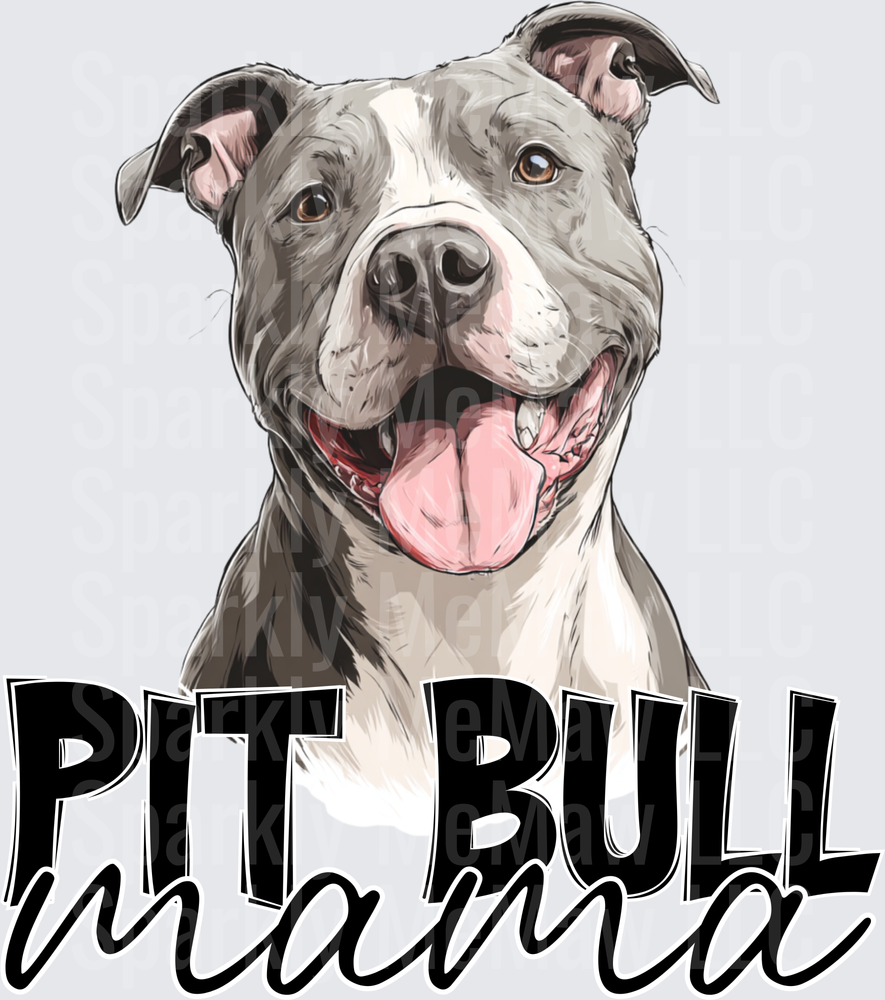 Pit Bull Mama Happy Smiling Dog Portrait UV DTF Decal