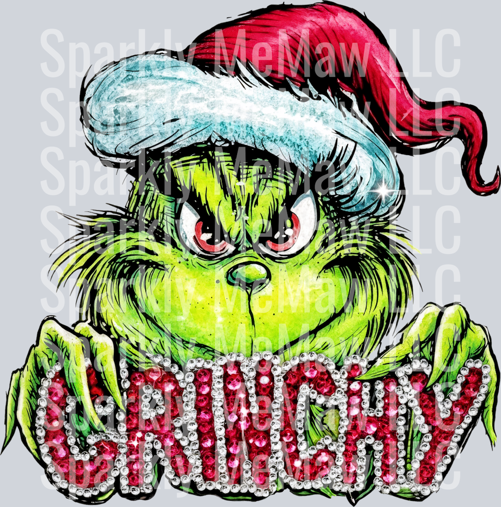 Bling Grinch UV DTF Decal