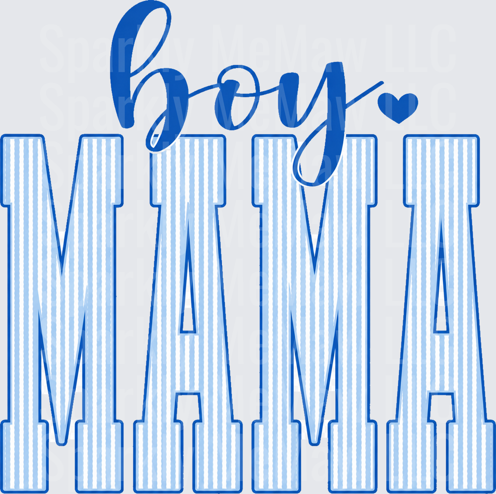 Boy Mama Blue Striped UV Decal Decal