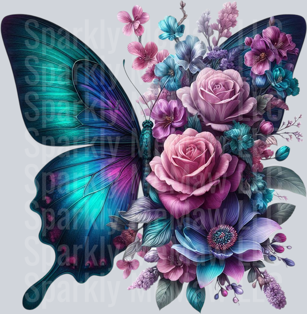 Butterfly Rose UV DTF Decal