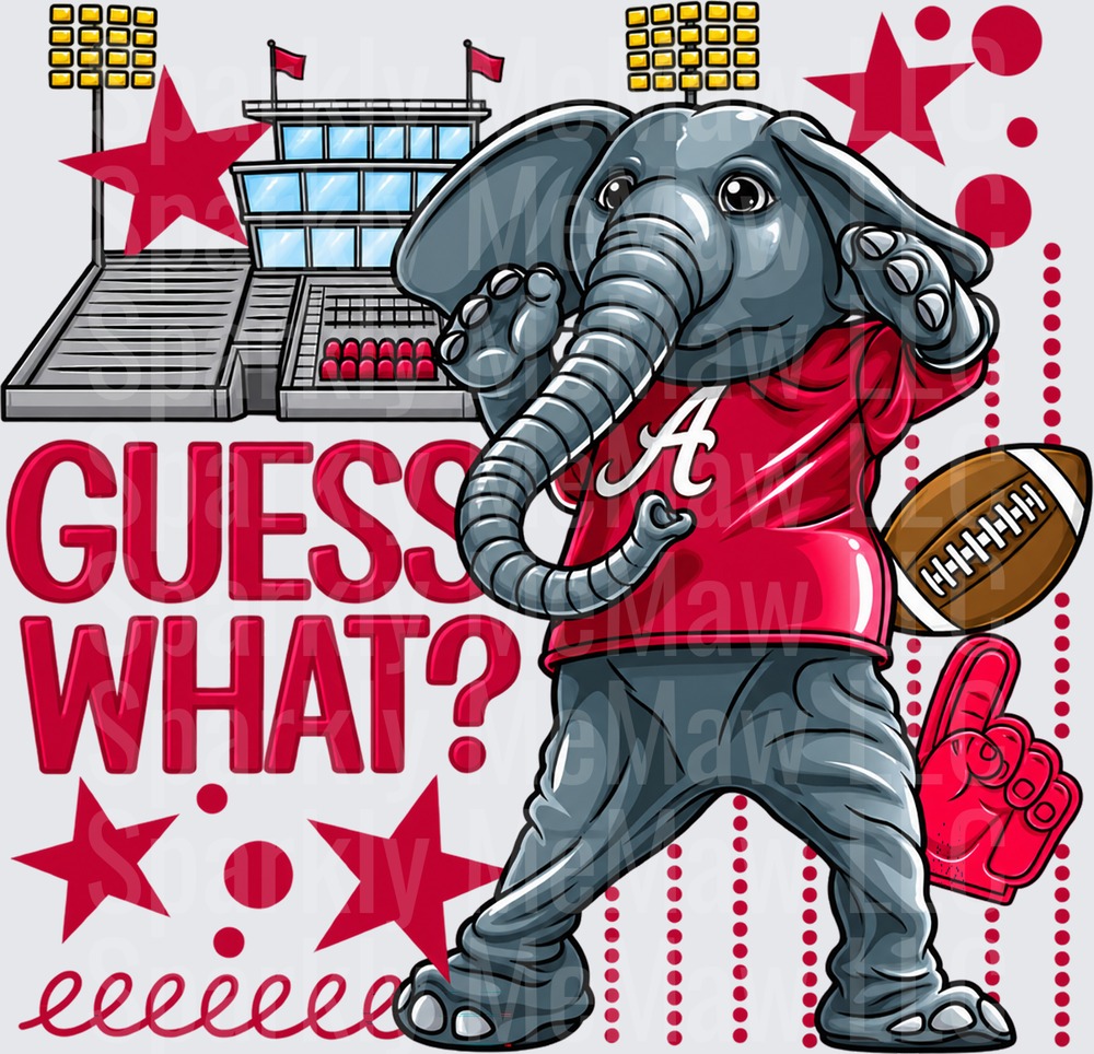 Alabama Elephant Guess What UV DTF Decal