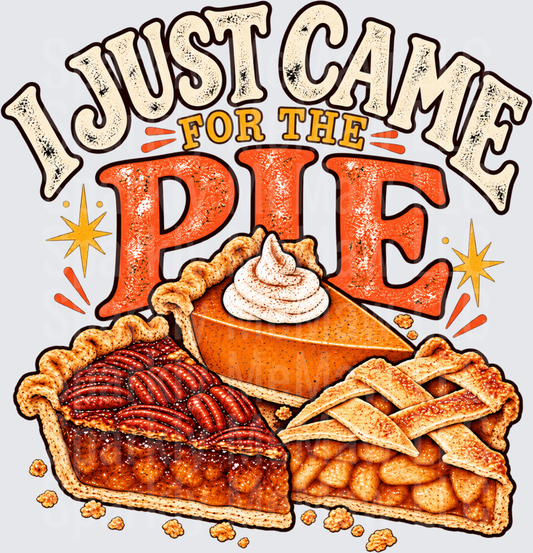 I Just Came For The Pie DTF Transfer for Fabrics