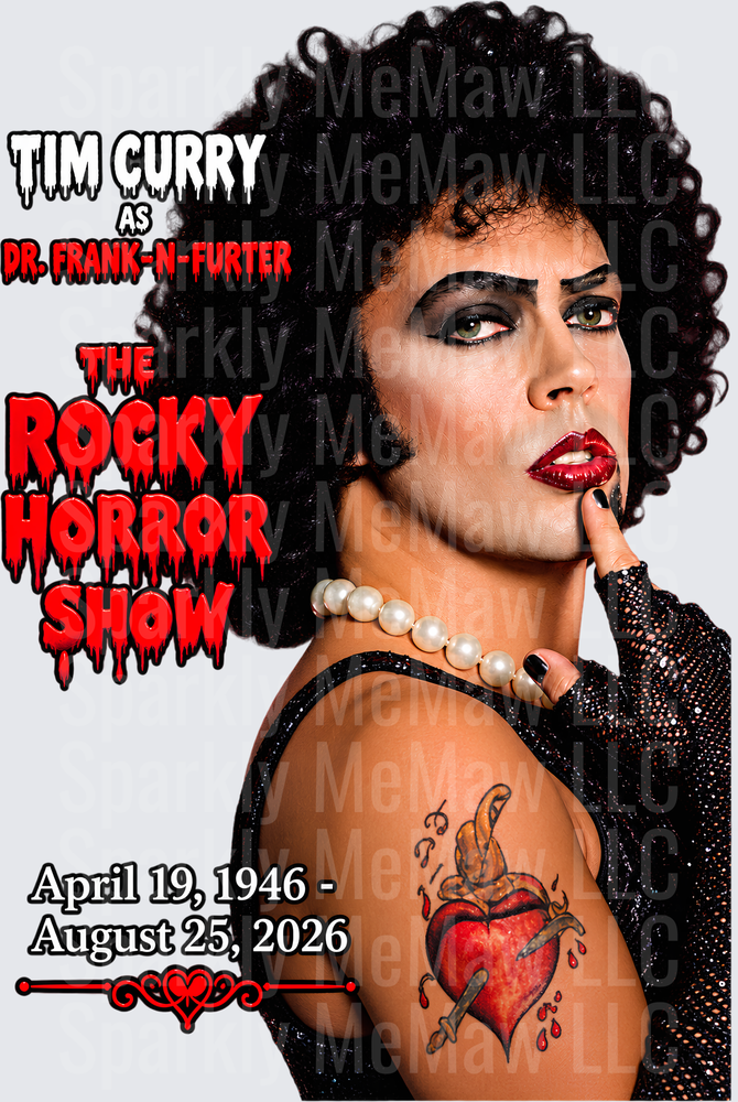 Tim Curry Dr. Frank-N-Furter Rocky Horror Show Tribute UV DTF Decal