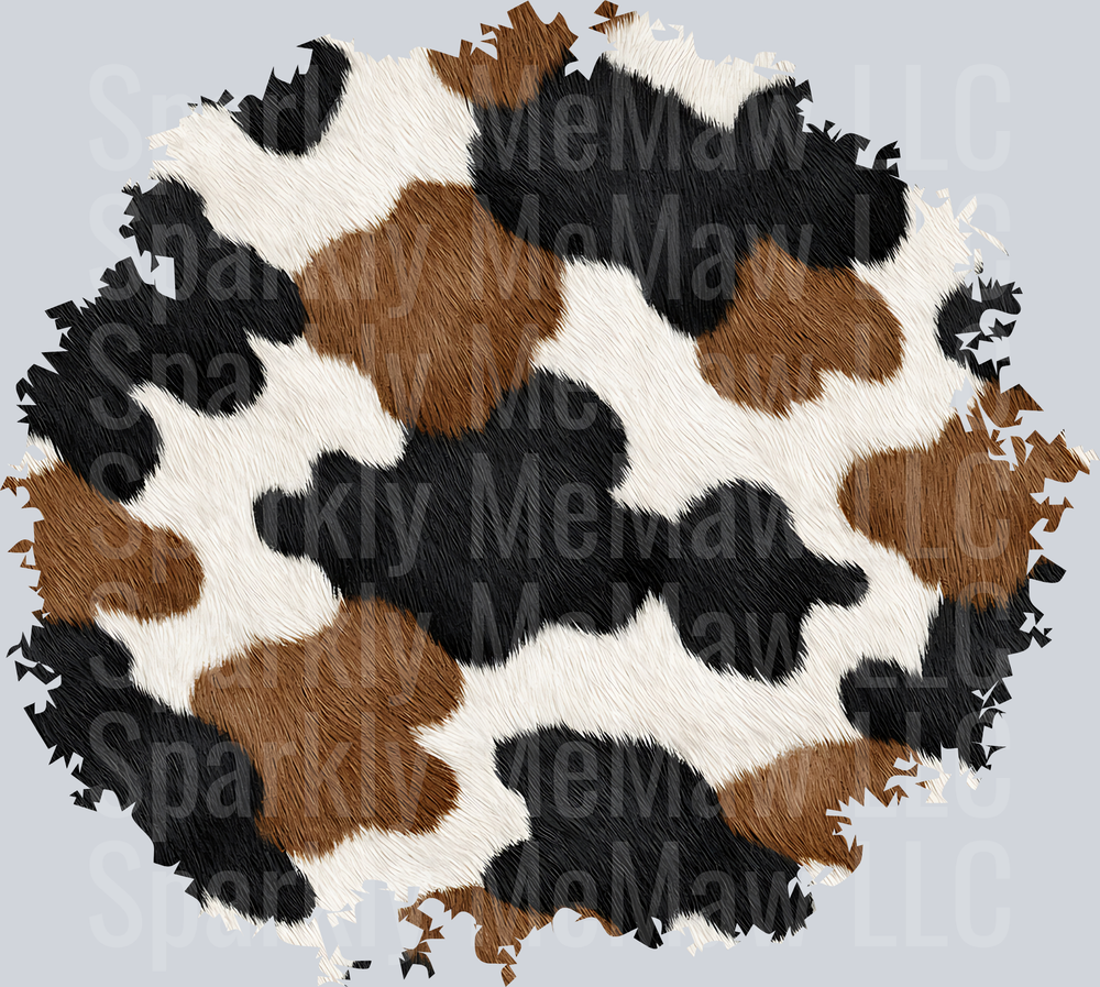 Cow Print Pattern with Distressed Edges UV DTF Decal