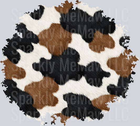 Cow Print Pattern with Distressed Edges UV DTF Decal