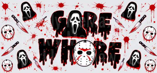 Gore Whore Horror Icons UV DTF 16 OZ Wrap