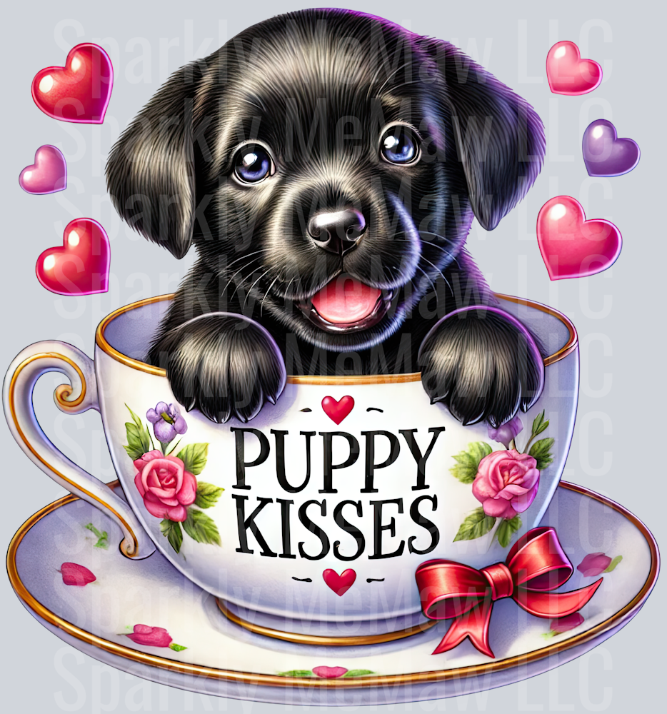 Valentines Cup Puppy  1 UV DTF Decal