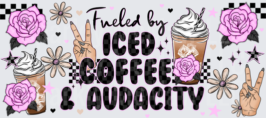 Fueled by Iced Coffee and Audacity Pink Floral Design