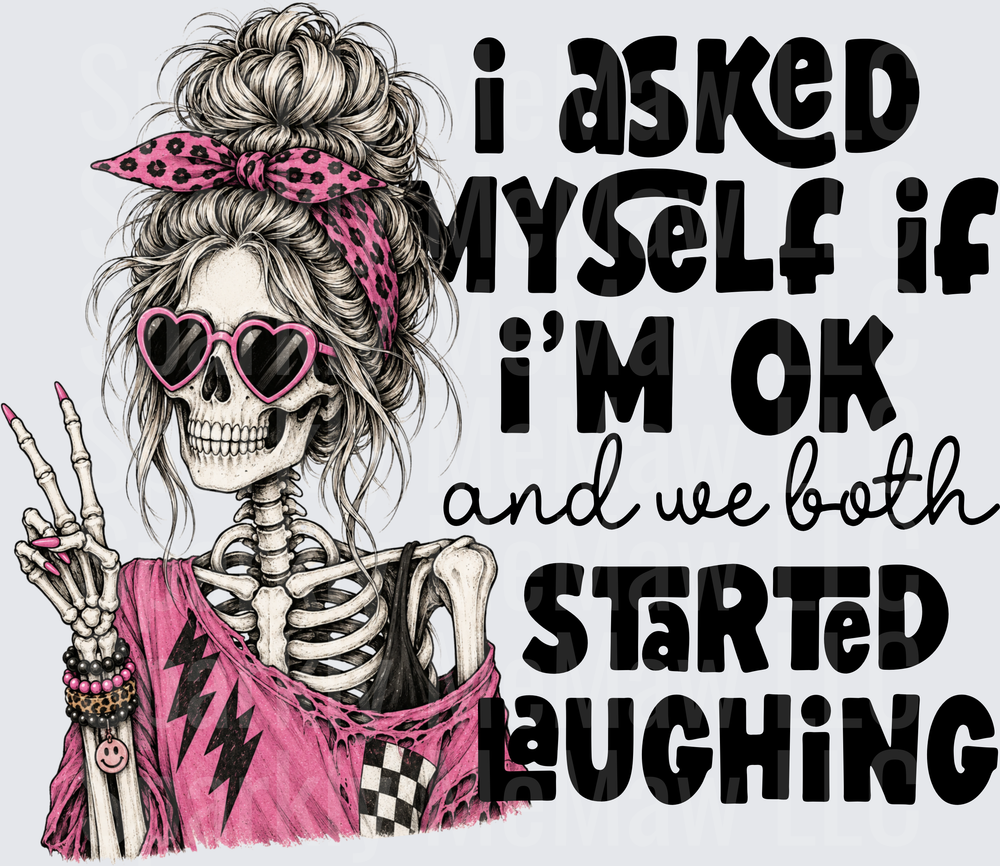 Messy Bun Skeleton Humor this is a UV DTF Decal