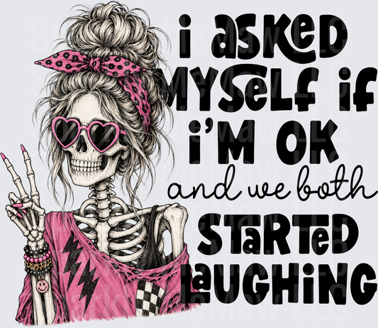 Messy Bun Skeleton Humor this is a UV DTF Decal