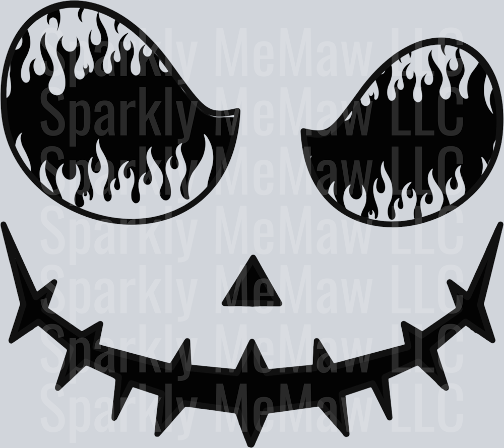flame pumpkin black UV DTF Decal