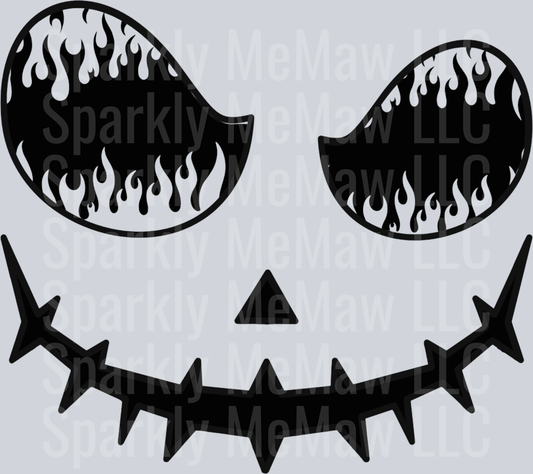 flame pumpkin black UV DTF Decal