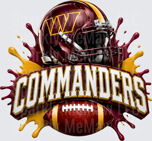 Washington Commanders Helmet Splash UV DTF Decal