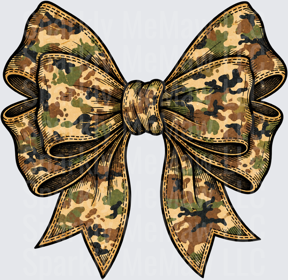 Camo Bow UV DTF Decal