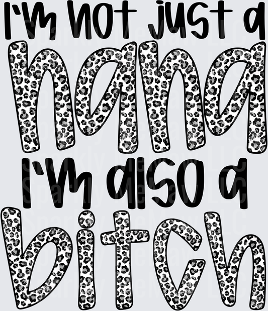 I'm Not Just a Mama I'm Also a Bitch Leopard Print Text UV DTF Decal