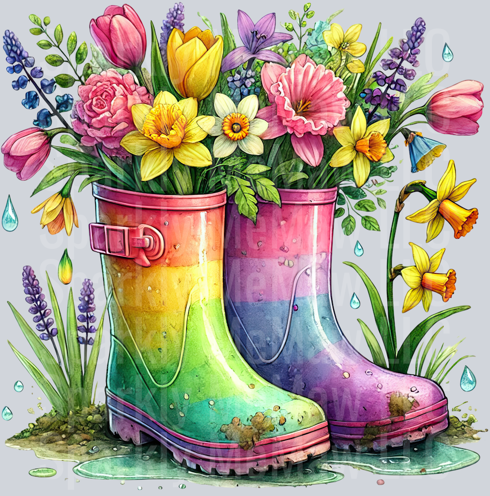 22 April Showers UV DTF Clip art Decal