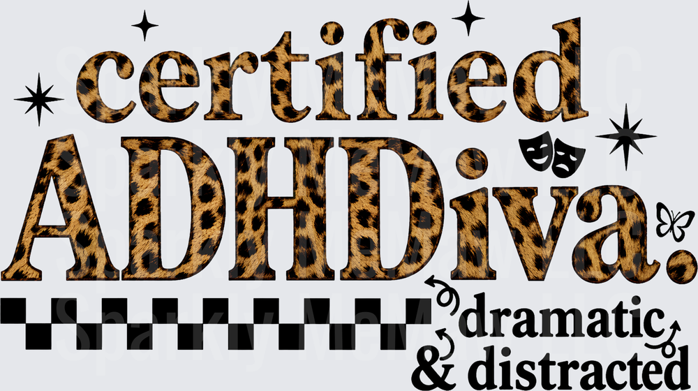 Certified ADHD Diva UV DTF Decal