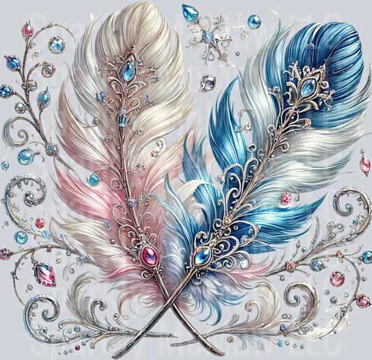 18 Fancy Feathers UV DTF Clip Art Decal