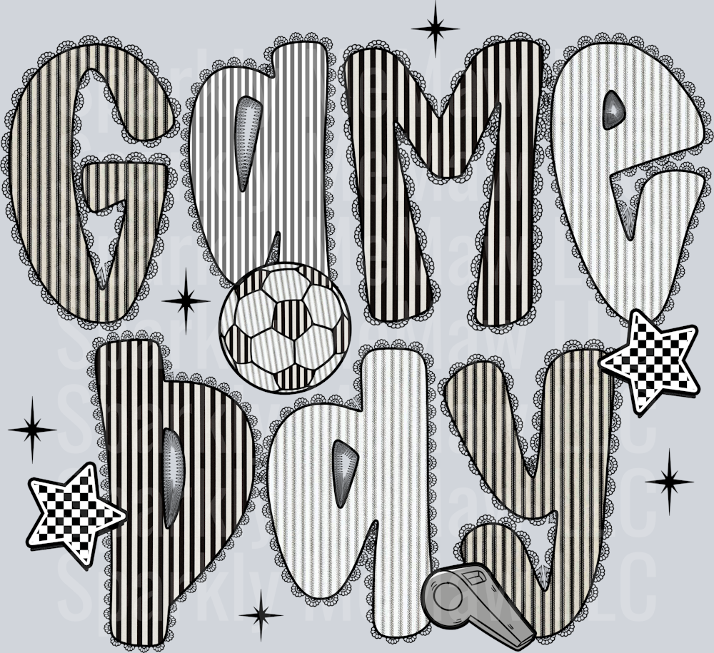 Game Day Soccer Seersucker  UV DTF Decal