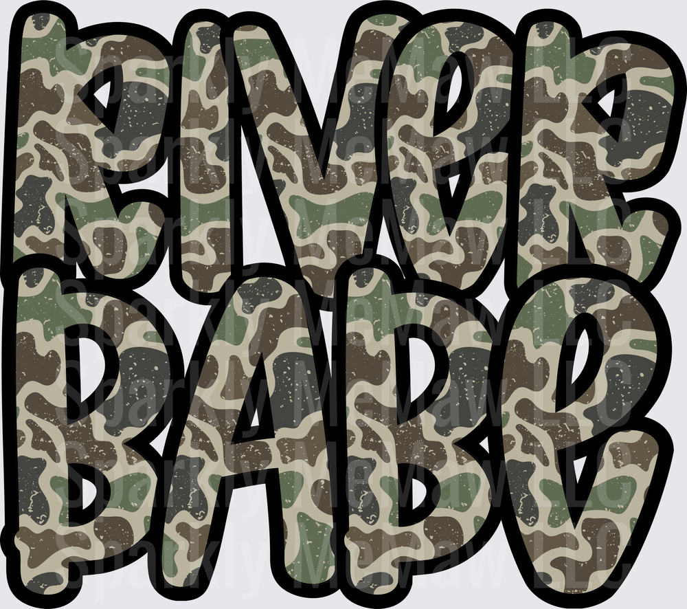 PIMP PAPA Camouflage Pattern Bold Letters DTF Transfer for Fabric