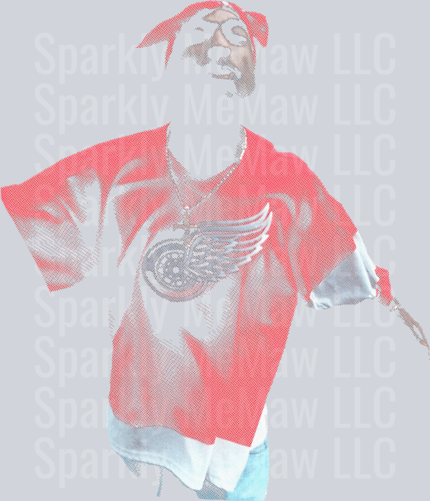 Tupac Wings Halftone DTF Transfer (Fabric)