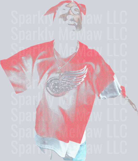 Tupac Wings Halftone DTF Transfer (Fabric)