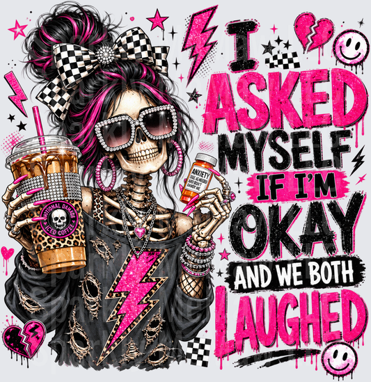 Sassy Skeleton Okay Quote UV DTF Decal