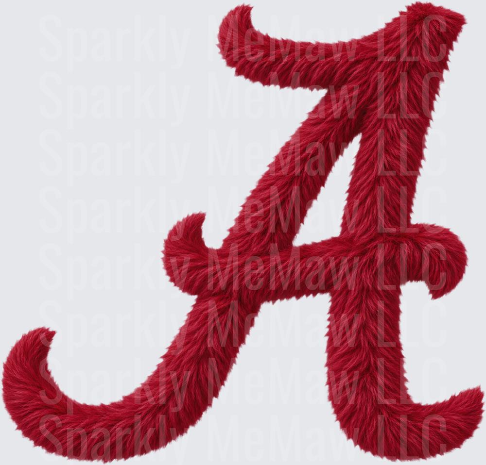 Fuzzy Alabama Script A UV DTF Decal