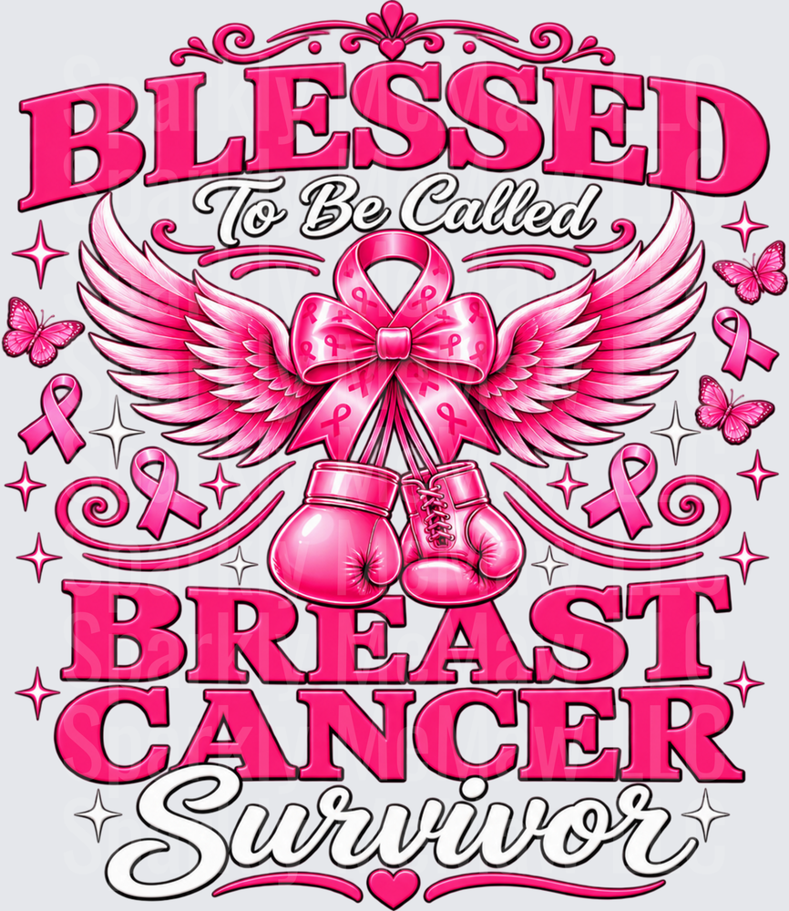 Blessed Breast Cancer Survivor UV DTF Decal