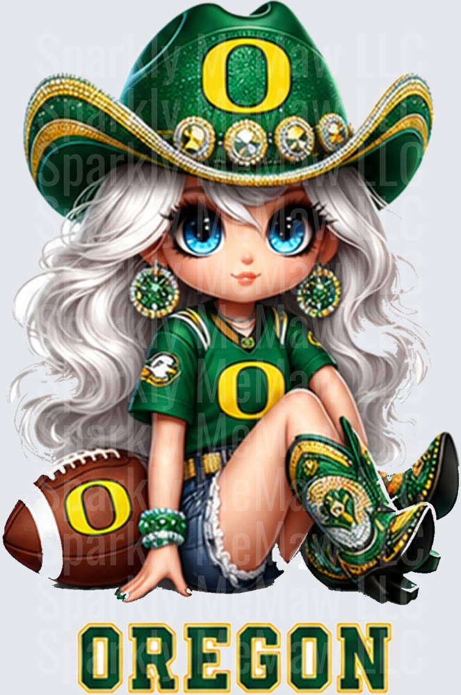 Cute Oregon Ducks Cowgirl Fan This Is A UV DTF Decal