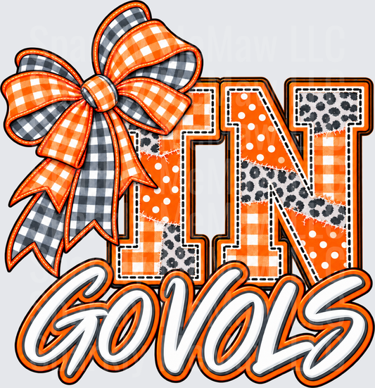 TN Go Vols Bow Design is a DTF Transfer for Fabrics