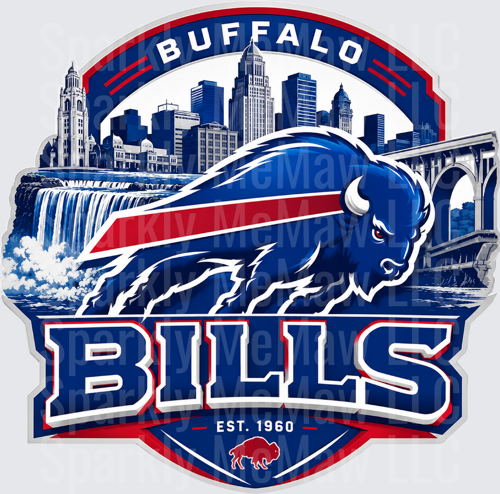 Buffalo Bills EST. 1960 City Skyline UV DTF Decal