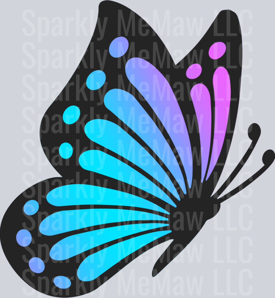 Colorful Butterfly Clipart Decal  2