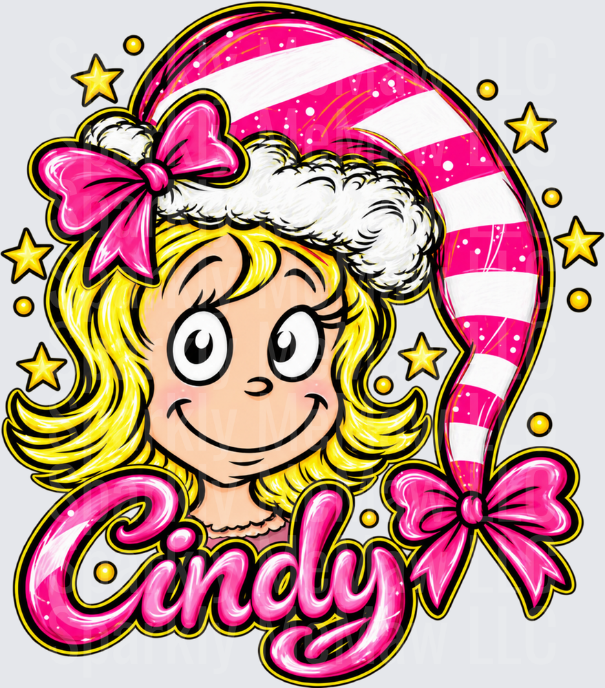 Cindy Lou Who Christmas UV DTF Decal