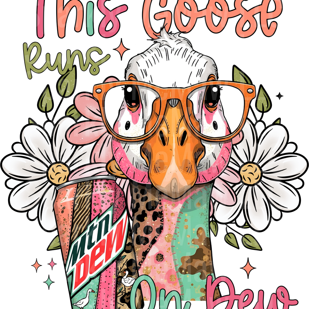 This goose runs on dew DTF Transfer (Fabrics)