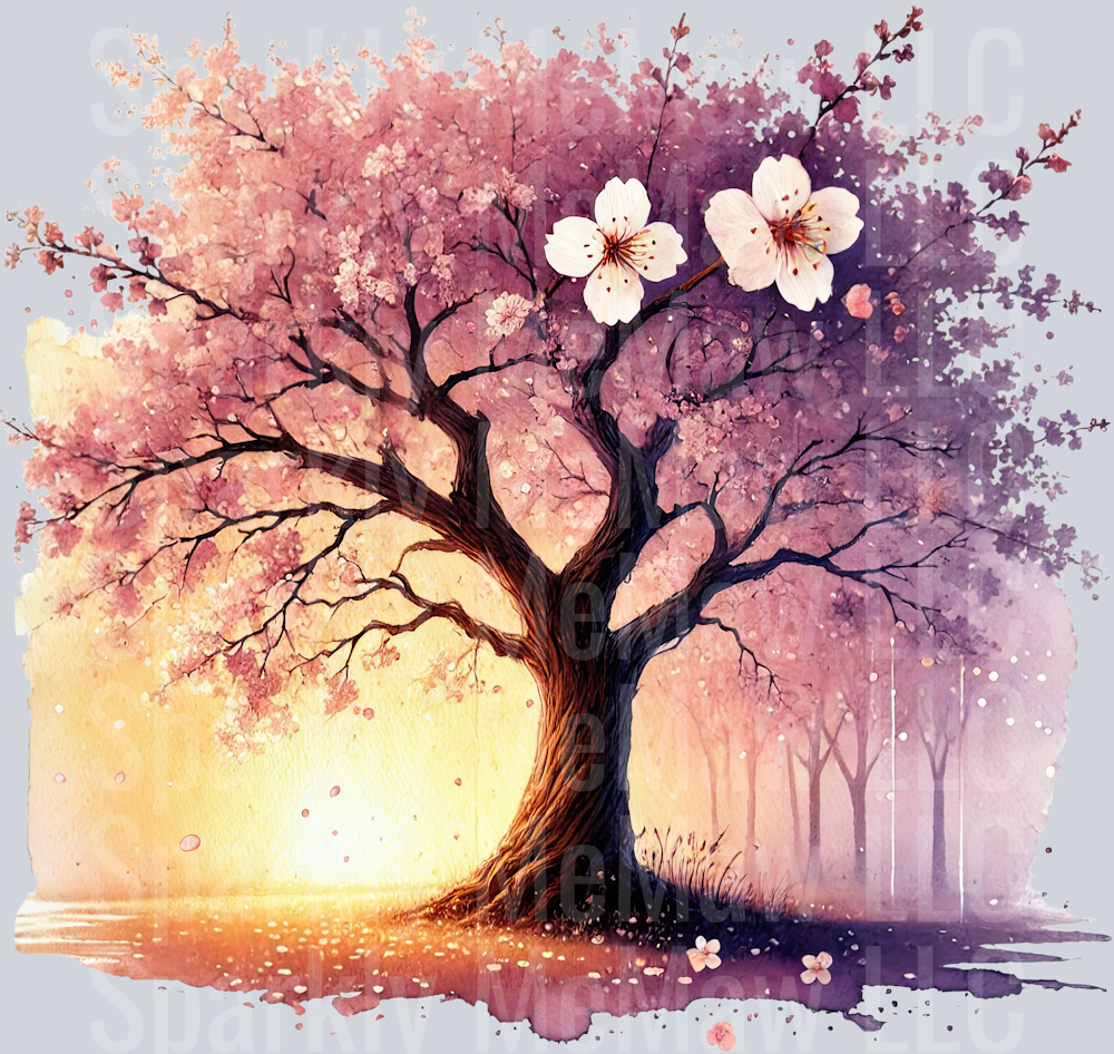 19 Cherry Blossoms set 2 UV DTF Clip Art Decal