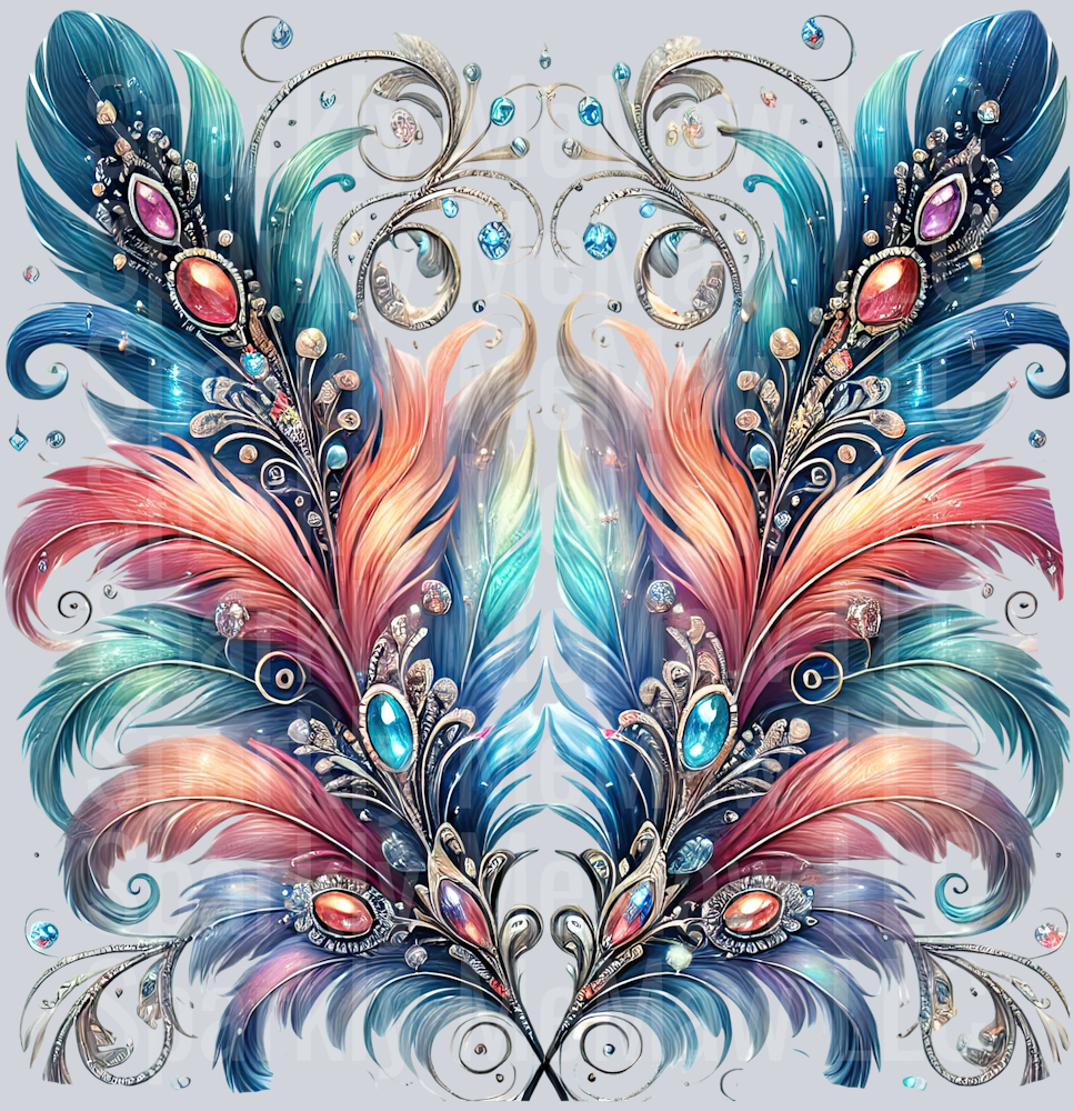 36 Fancy Feathers UV DTF Clip Art Decal