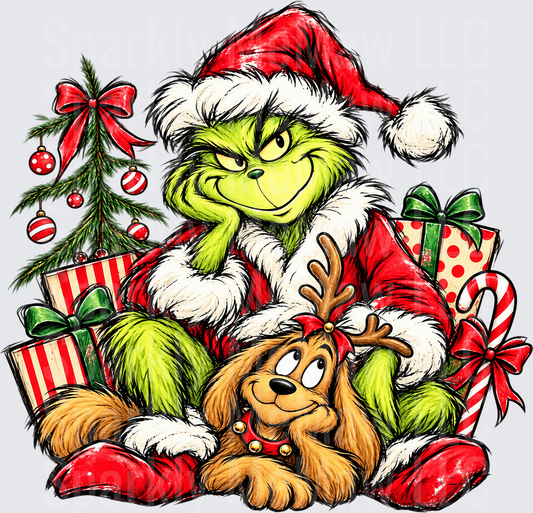 Grinch and Max Christmas this is a uv dtf Decal