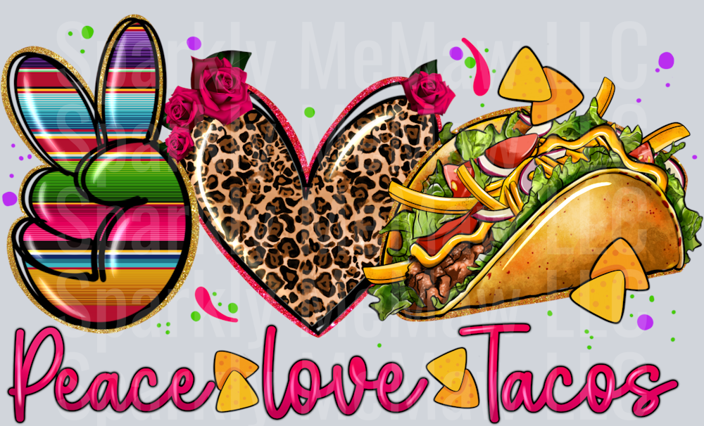 peace_love_tacos DTF Transfer