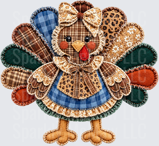Patchwork Girl Turkey UV DTF Decal
