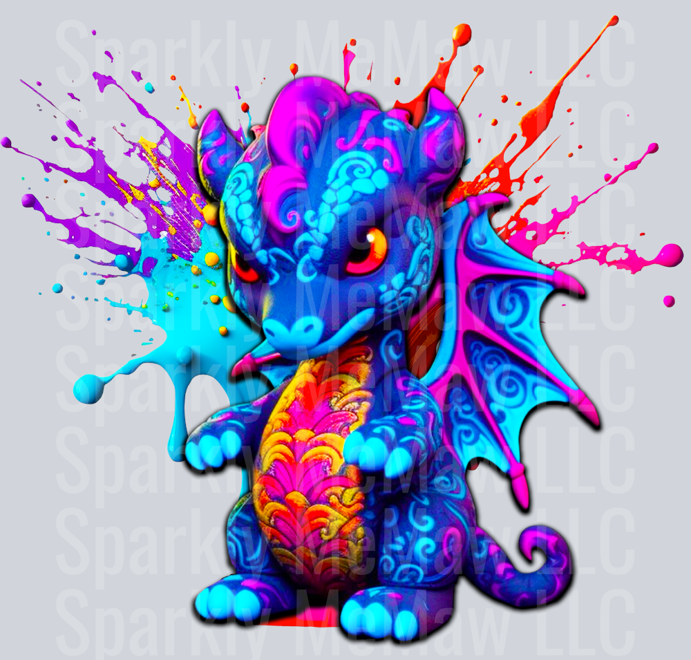 Neon Dragon DTF Transfer