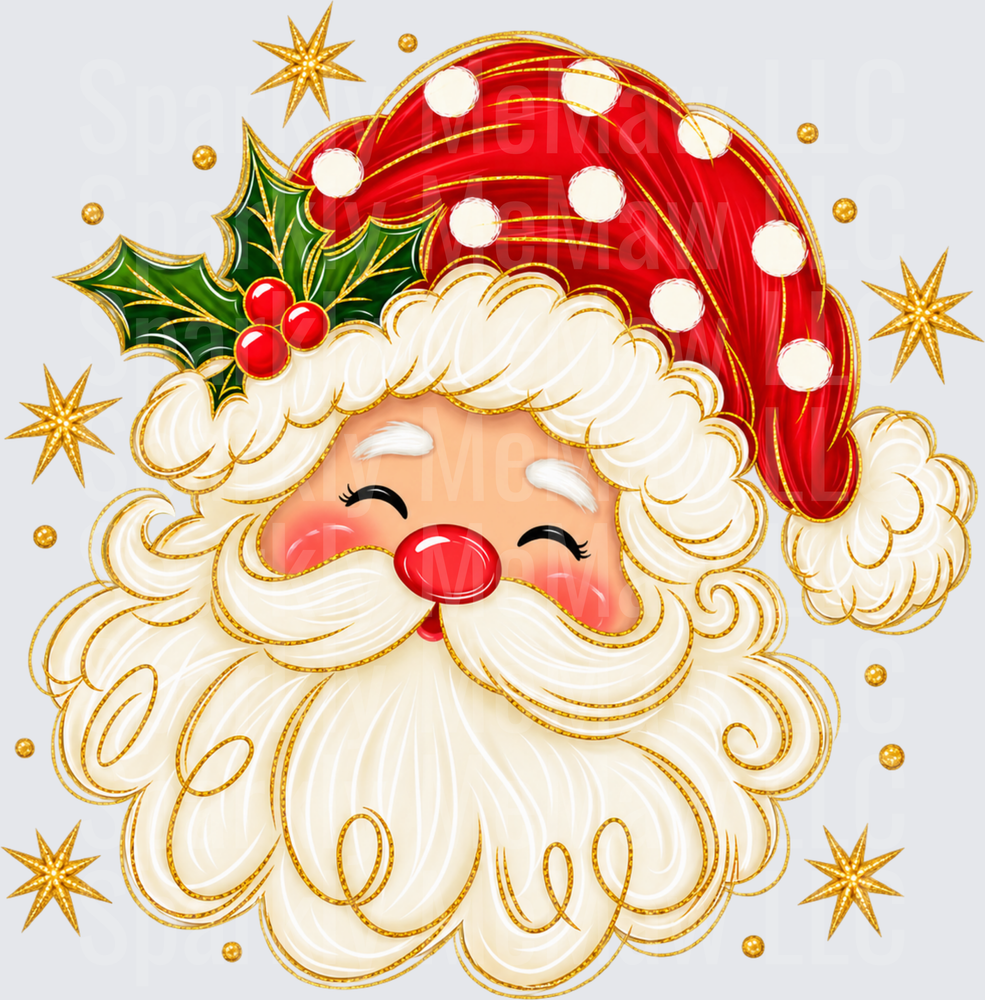 Jolly Santa Claus Face UV DTF Decal
