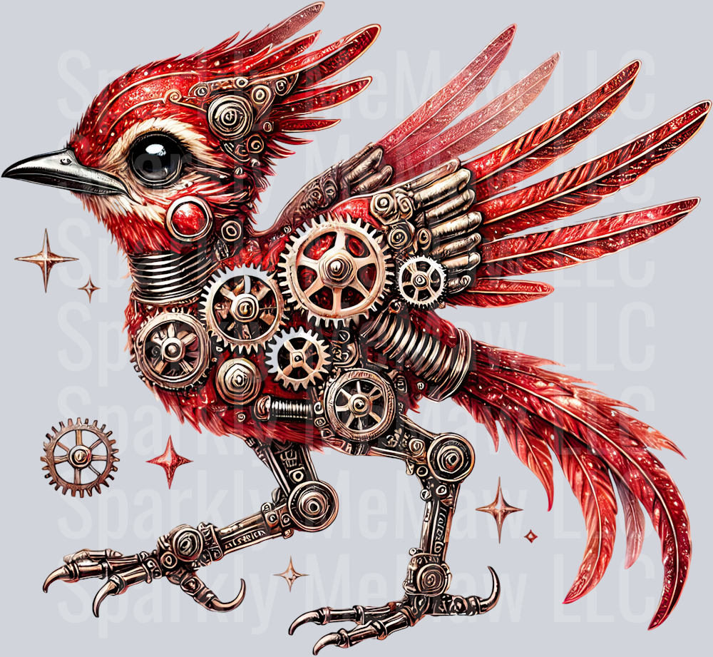 Red Road Runner SteamPunk UV DTF Decal 20