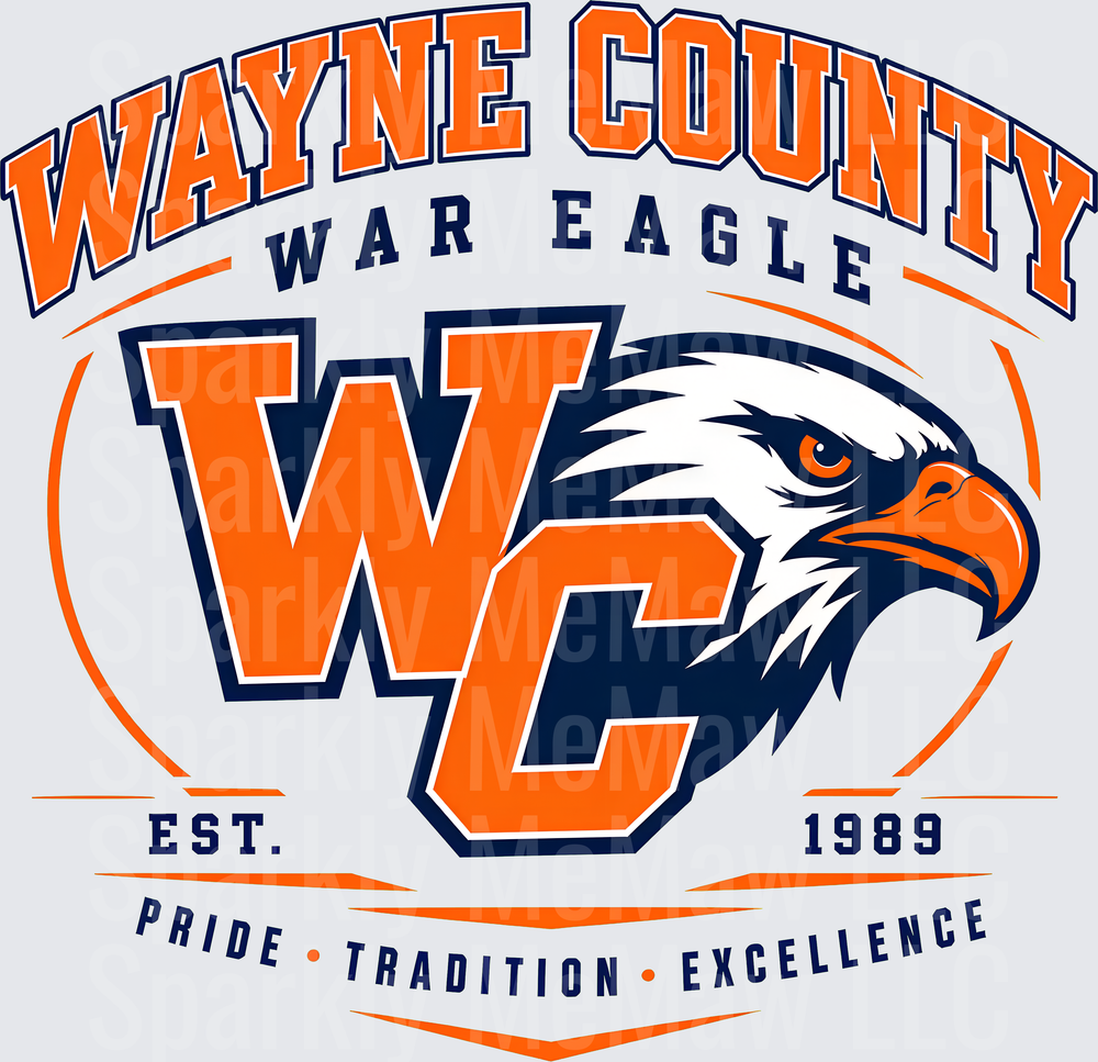Wayne County War Eagle DTF Transfer for Fabrics