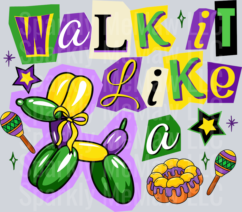 Scrapbook Walk it Like a Dog DTF Transfer