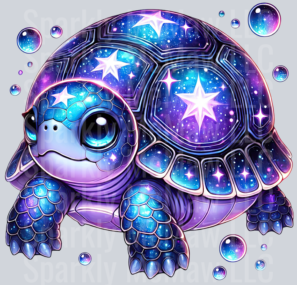 1 Colorful Turtle Clipart UV DTF Decal